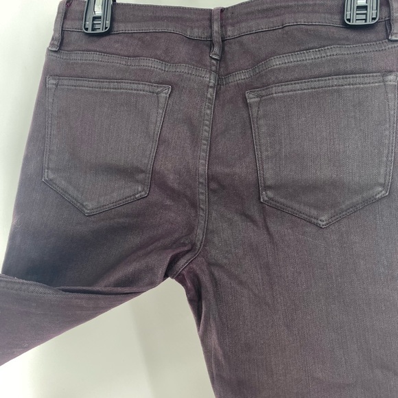 Aqua NWOT Bloomingdale's High Rise Coated Jackie Skinny Jeans Burgundy 27 New - Picture 6 of 9